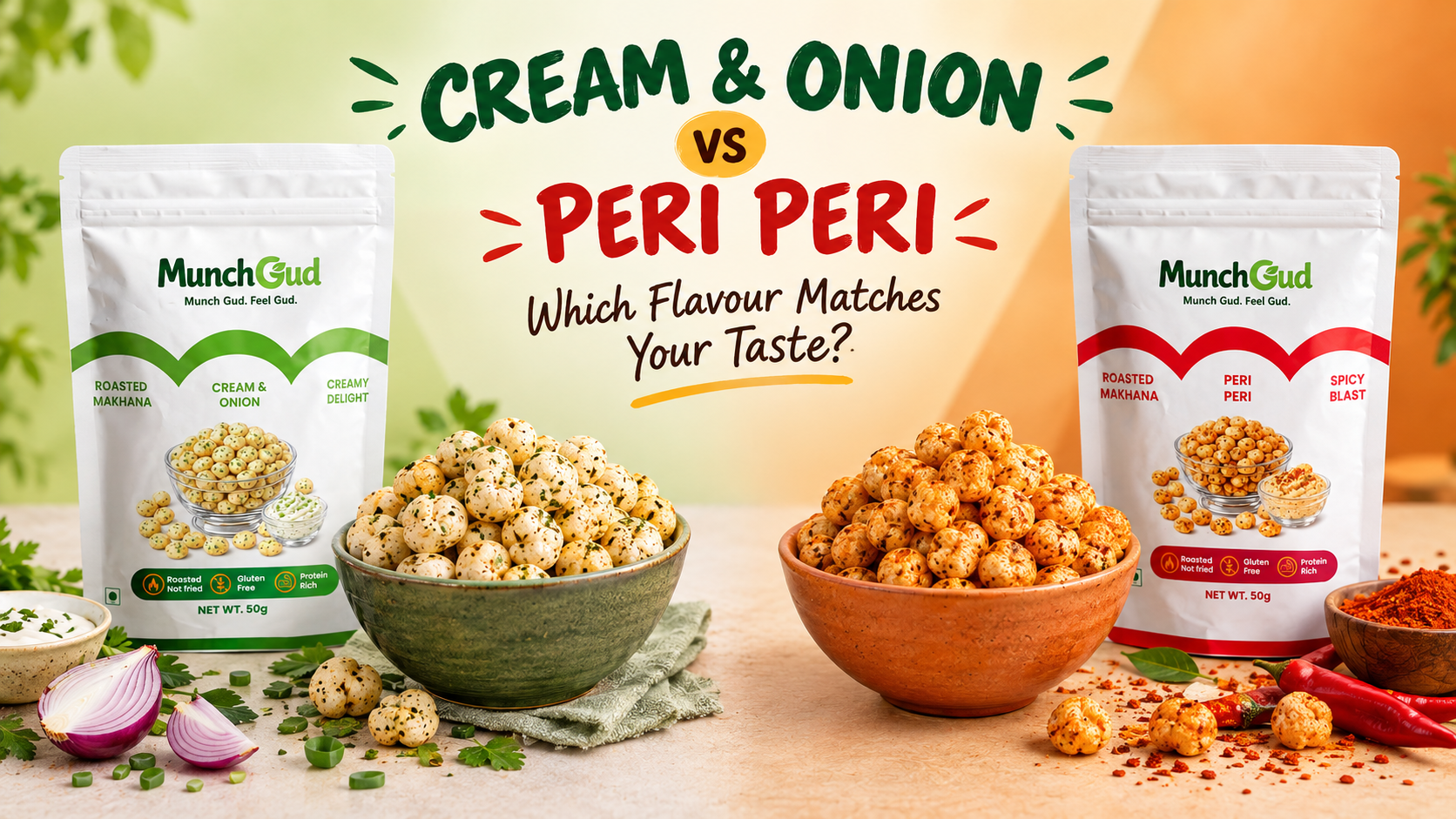Cream & Onion vs Peri Peri Makhana: Which Flavour Matches Your Taste?